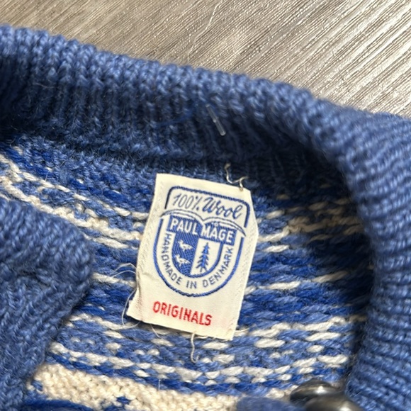 Unique Vintage Paul Mage 100% Wool handmade Fair Isle Style Sweater M DENMARK - Picture 9 of 9